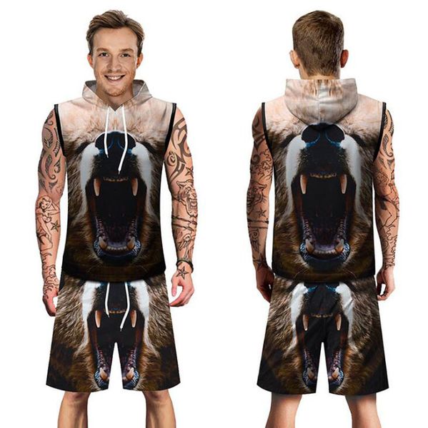new fashion sportsuit set mens sleeveless hooded shorts + short pants men summer tracksuit men suits casual brand two piece #d6, Gray
new fashion sportsuit set mens sleeveless hooded shorts + short pants men summer tracksuit men suits casual brand two piece #d6, Gray
