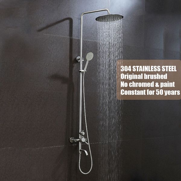 bathroom adjustable wall mounted shower set 304 stainless steel brushed bath shower faucet 8 inch rain bath set system
bathroom adjustable wall mounted shower set 304 stainless steel brushed bath shower faucet 8 inch rain bath set system