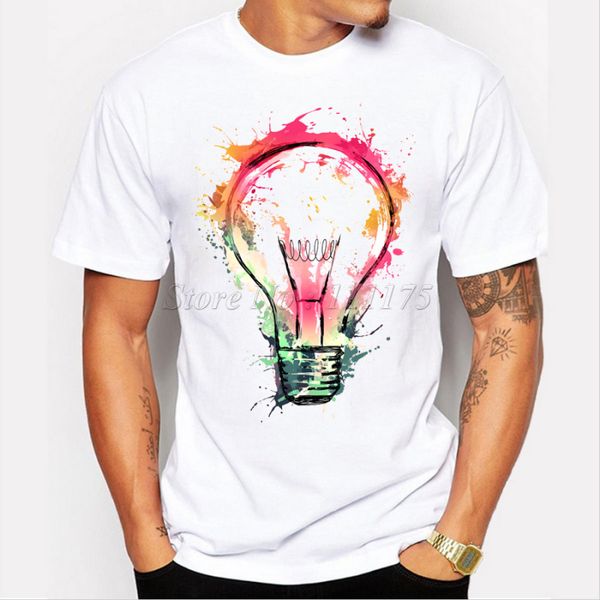 painted bulb design men 's t shirt cool fashion short sleeve tees for men new color, White;black
painted bulb design men 's t shirt cool fashion short sleeve tees for men new color, White;black
