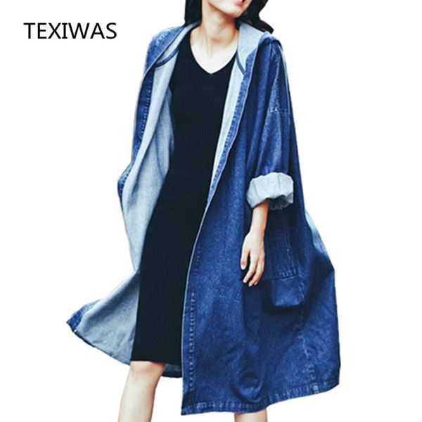 texiwas autumn windbreaker long over knee trench coat women streetwear cowboy trench overcoat hooded cardigan denim tide, Tan;black
texiwas autumn windbreaker long over knee trench coat women streetwear cowboy trench overcoat hooded cardigan denim tide, Tan;black