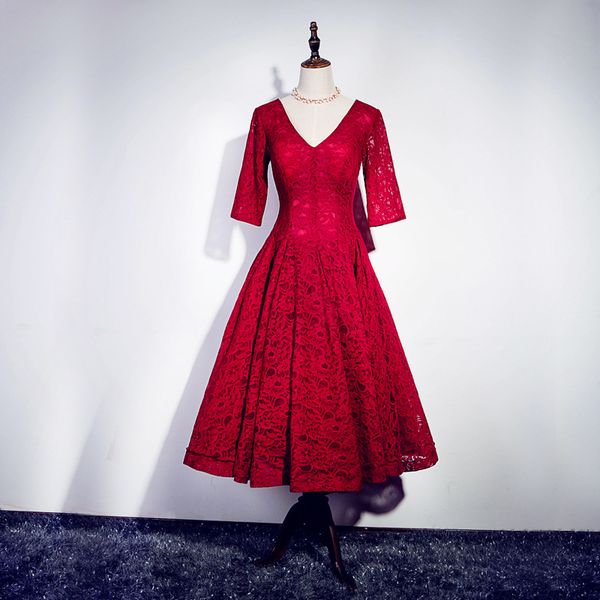 burgundy lace cocktail dresses tea length party dress elegant 2018 new lace up formal dress evening, Black
burgundy lace cocktail dresses tea length party dress elegant 2018 new lace up formal dress evening, Black