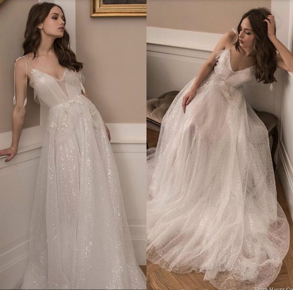 2019 summer wedding dresses spaghetti lace bow a line sweep train custom made bohemian wedding dress appliqued plus size bridal gowns, White
2019 summer wedding dresses spaghetti lace bow a line sweep train custom made bohemian wedding dress appliqued plus size bridal gowns, White