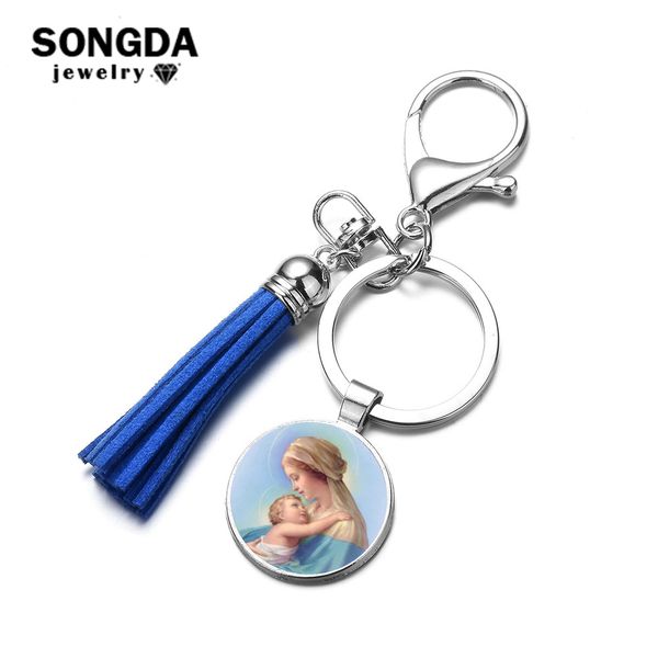 songda catholic virgin mary keychain trendy multicolor tassel pendant car key chain metal key ring believers gifts, Silver
songda catholic virgin mary keychain trendy multicolor tassel pendant car key chain metal key ring believers gifts, Silver