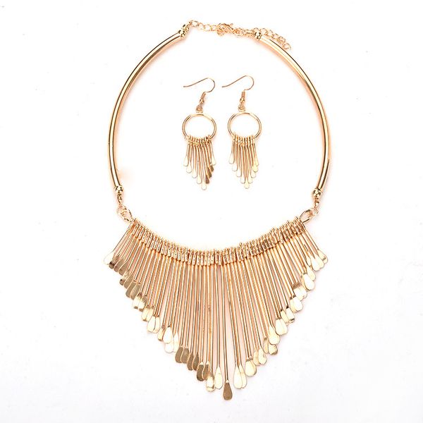 new europe party casual jewelry set women's tassels dangle pendant necklaces with earrings s100, Silver
new europe party casual jewelry set women's tassels dangle pendant necklaces with earrings s100, Silver