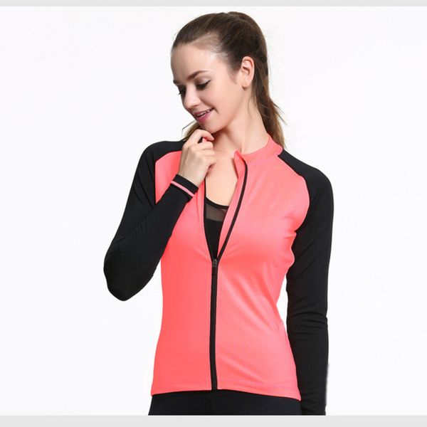 women yoga jacket slim version fitness jacket style sports coat zipper tight sports quick drying clothes, Black;red
women yoga jacket slim version fitness jacket style sports coat zipper tight sports quick drying clothes, Black;red