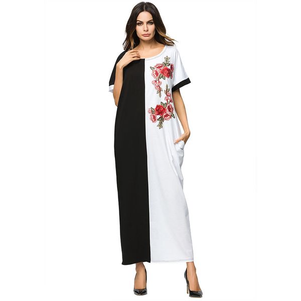 3187172 european and american knitted color crash stitching decal dress muslims robe 2018 factory direct sale musulman vestidos abaya, Red
3187172 european and american knitted color crash stitching decal dress muslims robe 2018 factory direct sale musulman vestidos abaya, Red