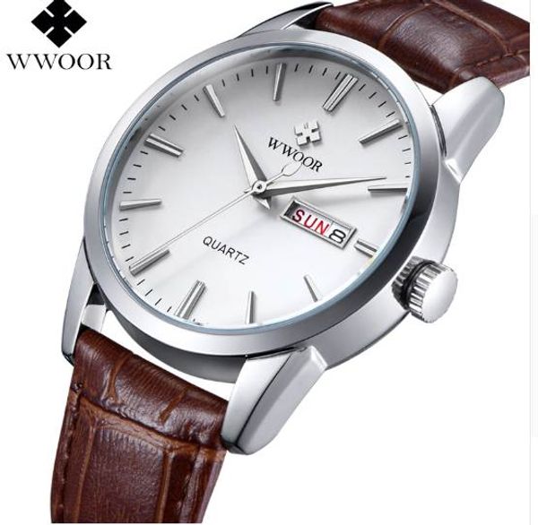men's watch date day genuine leather strap sport watches male casual quartz watch men wristwatch famous wwoor clock, Slivery;brown
men's watch date day genuine leather strap sport watches male casual quartz watch men wristwatch famous wwoor clock, Slivery;brown