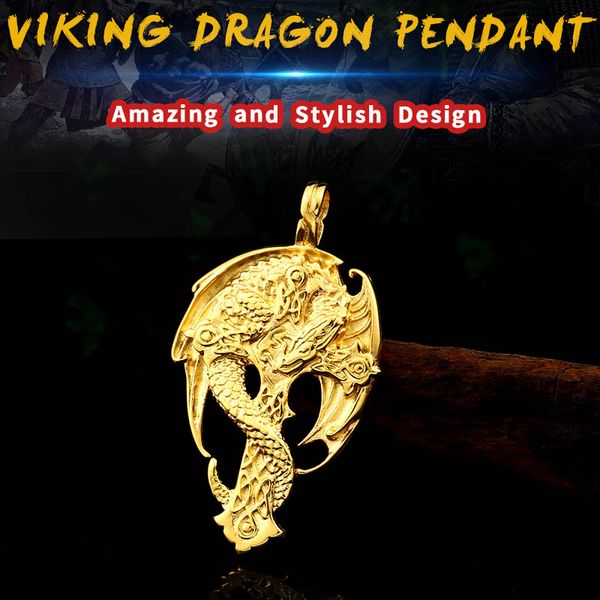 beier 316l stainless steel norse vikings scandinavian amulet pendant necklace cool gold colour dragon animal jewelry lp339g, Silver
beier 316l stainless steel norse vikings scandinavian amulet pendant necklace cool gold colour dragon animal jewelry lp339g, Silver