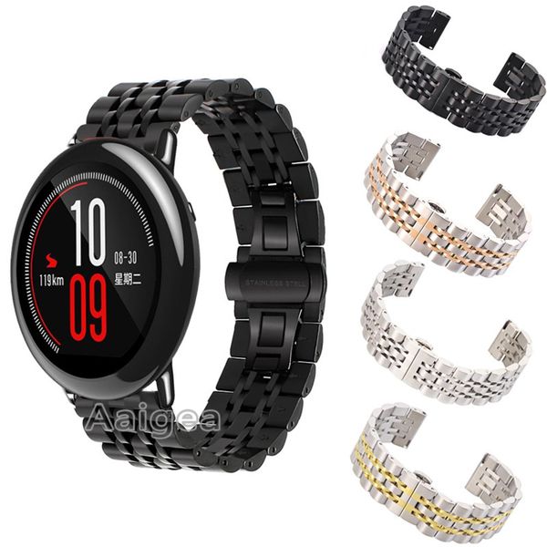 luxury stainless steel butterfly clasp watch band strap for huami amazfit pace smart watch 7 link metal replacement wrist bands, Black;brown
luxury stainless steel butterfly clasp watch band strap for huami amazfit pace smart watch 7 link metal replacement wrist bands, Black;brown