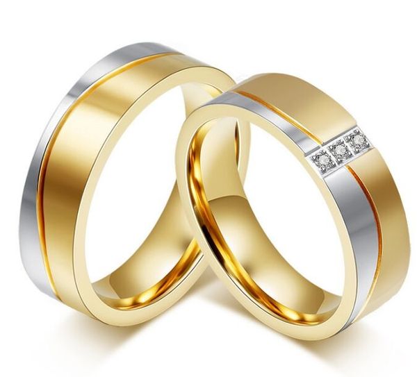 wedding ring 6mm gold color stainless steel ring with cz for women/men comfort fit couple ring sale, Silver
wedding ring 6mm gold color stainless steel ring with cz for women/men comfort fit couple ring sale, Silver