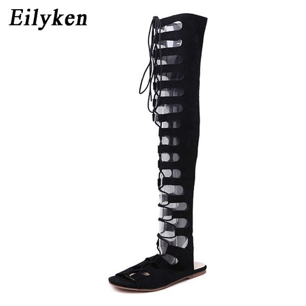 eilyken gladiator lace up women boots 2018 open toe knee high summer cross-tied leisure flat motorcycle boots sandals, Black
eilyken gladiator lace up women boots 2018 open toe knee high summer cross-tied leisure flat motorcycle boots sandals, Black