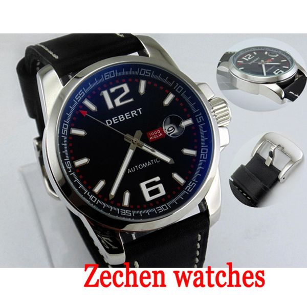 debert 44mm mechanical watch men's fashion calendar watch men's waterproof automatic mechanical men, Slivery;brown
debert 44mm mechanical watch men's fashion calendar watch men's waterproof automatic mechanical men, Slivery;brown
