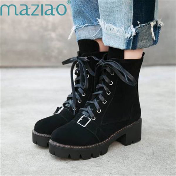 women boots round head front strap casual suede boots classics gladiator ankle for women platform shoes maziao, Black
women boots round head front strap casual suede boots classics gladiator ankle for women platform shoes maziao, Black