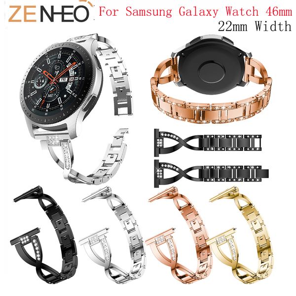 replacement band stainless steel strap for samsung galaxy 46mm watch band 22mm width bling rhinestones wristband metal watchband, Black;brown 
replacement band stainless steel strap for samsung galaxy 46mm watch band 22mm width bling rhinestones wristband metal watchband, Black;brown