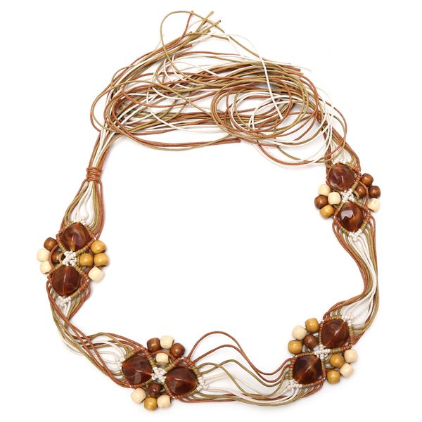 women bohemia national style hand-woven wooden beads knotted tassels belt waist chain female ceinture waistband 4 colors, Black;brown
women bohemia national style hand-woven wooden beads knotted tassels belt waist chain female ceinture waistband 4 colors, Black;brown