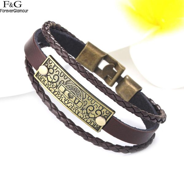 fanala men's bracelets for men 2018 fashion vintage style artificial leather letter pattern layered multi-layer bracelet, Golden;silver
fanala men's bracelets for men 2018 fashion vintage style artificial leather letter pattern layered multi-layer bracelet, Golden;silver
