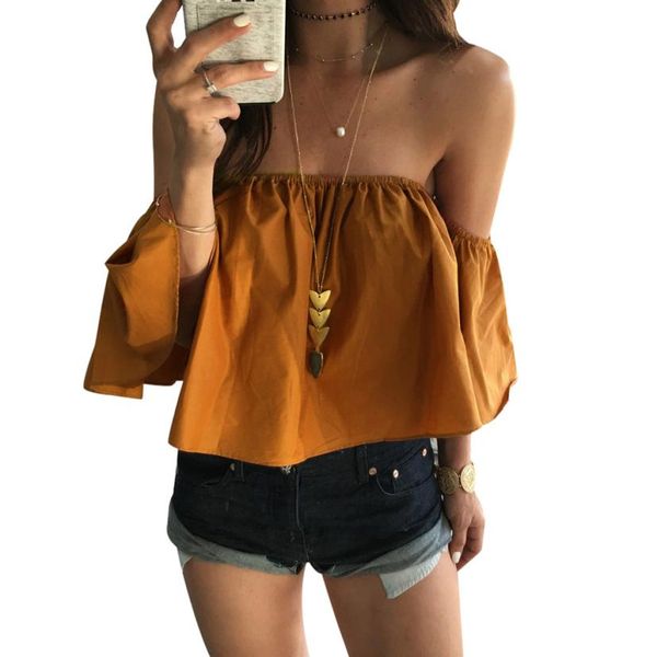 women summer blouse summer off shoulder fashion flare sleeve beach short blusas mujer #0805, White
women summer blouse summer off shoulder fashion flare sleeve beach short blusas mujer #0805, White
