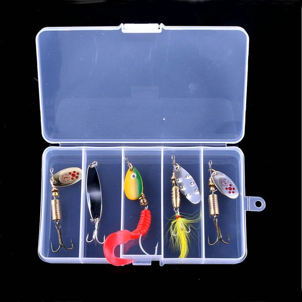 lenpaby 5шт рыболовные приманки spinnerbait для бас форель судак лосось lotfancy - ассорти из металла жесткие приманки