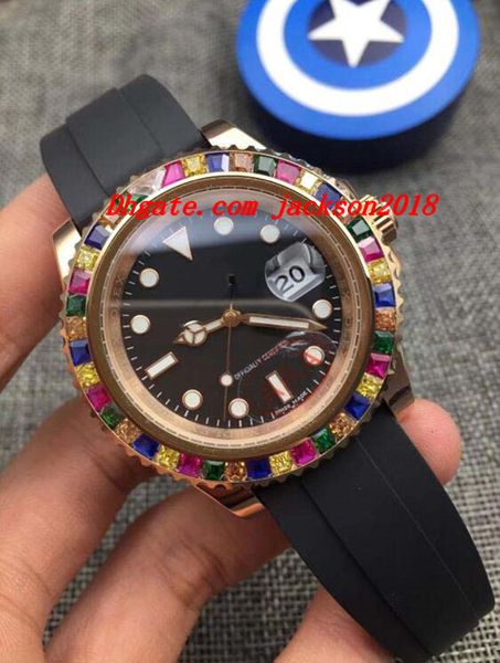 Luxury Watches Rose Gold RAINBOW Diamond 116695 NEW Rubber Bracelet Black Dial Automatic Fashion Men's Watch Wristwatch
Luxury Watches Rose Gold RAINBOW Diamond 116695 NEW Rubber Bracelet Black Dial Automatic Fashion Men's Watch Wristwatch