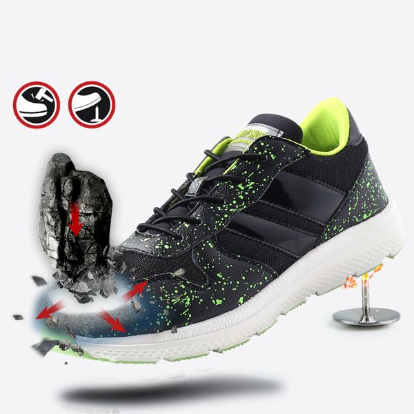 men casual breathable steel toe caps work safety shoes anti-puncture platform builder dress security boots protect, Black
men casual breathable steel toe caps work safety shoes anti-puncture platform builder dress security boots protect, Black