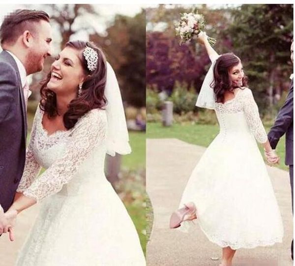 plus size wedding dresses a-line tea length 2022 long sleeve v-neck open back lace bridal party dress gowns custom made, White
plus size wedding dresses a-line tea length 2022 long sleeve v-neck open back lace bridal party dress gowns custom made, White