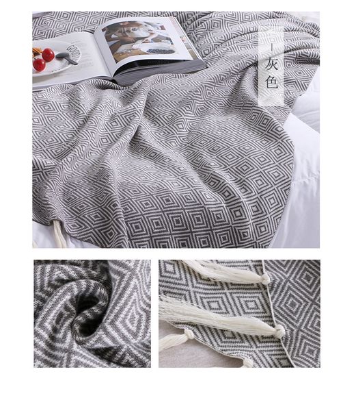 drop shipping gray cotton knitted blanket plaid super soft used in bed sofa cover quilt plane thread throw blanket with tassels
drop shipping gray cotton knitted blanket plaid super soft used in bed sofa cover quilt plane thread throw blanket with tassels