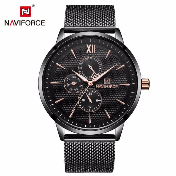 naviforce mens watches fashion sport watch men mesh belt waterproof black date wrist watch relogio masculino, Slivery;brown
naviforce mens watches fashion sport watch men mesh belt waterproof black date wrist watch relogio masculino, Slivery;brown