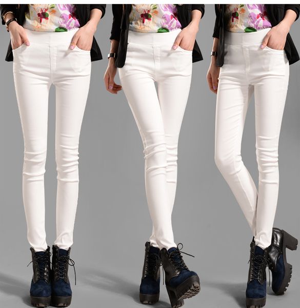 women new korean style of the elastic thin pencil pants women's large size casual outwear leggings, Black;white
women new korean style of the elastic thin pencil pants women's large size casual outwear leggings, Black;white