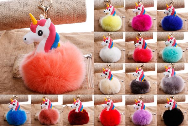 16 Styles Unicorn pompom Keychain Rabbit fur ball Fluffy key chain Horse Pompon Bag Car Keyring For Women Fashion Gift D512Q
16 Styles Unicorn pompom Keychain Rabbit fur ball Fluffy key chain Horse Pompon Bag Car Keyring For Women Fashion Gift D512Q