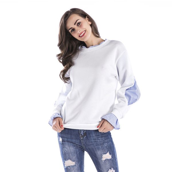 women casual sweatshirt patchwork cotton pullover o neck long sleeve plus size streetwear fashion plain hoodies office clothes, Black
women casual sweatshirt patchwork cotton pullover o neck long sleeve plus size streetwear fashion plain hoodies office clothes, Black