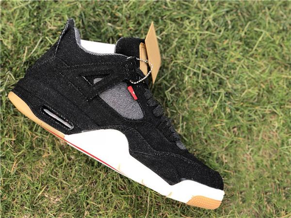 2018 release 4 denim black white jean 4s iv basketball shoes sneakers for men authentic quality ao2571-001 ao2571-100 with box 40-47.5, White;red 
2018 release 4 denim black white jean 4s iv basketball shoes sneakers for men authentic quality ao2571-001 ao2571-100 with box 40-47.5, White;red