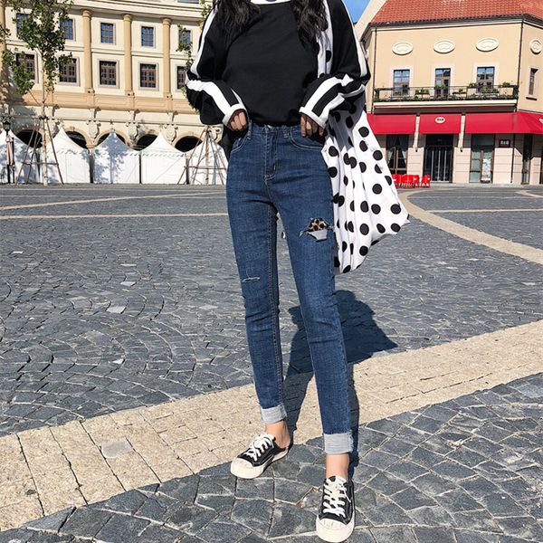 s-xl 2018 autumn korean style women denim pants high waist leapoard patchwork jeans for women skinny pants womens (z8388, Blue
s-xl 2018 autumn korean style women denim pants high waist leapoard patchwork jeans for women skinny pants womens (z8388, Blue