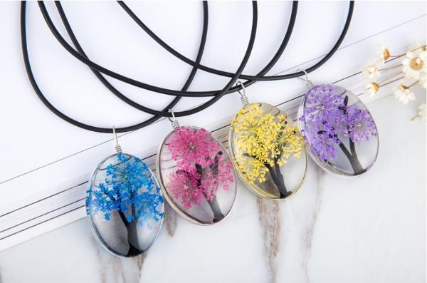 design dried flowers plant specimens tree of life pendant necklace for women with leather rope chain fashion oval glass jewelry choker, Silver
design dried flowers plant specimens tree of life pendant necklace for women with leather rope chain fashion oval glass jewelry choker, Silver