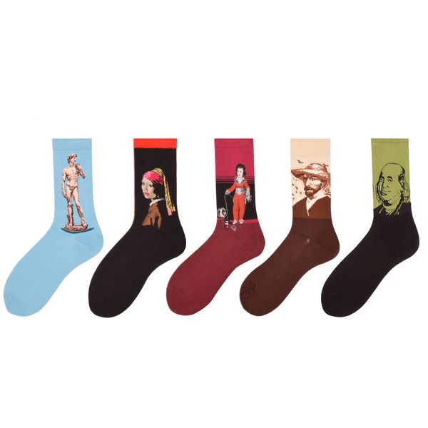 womens art retro world famous painting art printed funny casual cotton crew socks personality male oil painting socks, Black;white
womens art retro world famous painting art printed funny casual cotton crew socks personality male oil painting socks, Black;white
