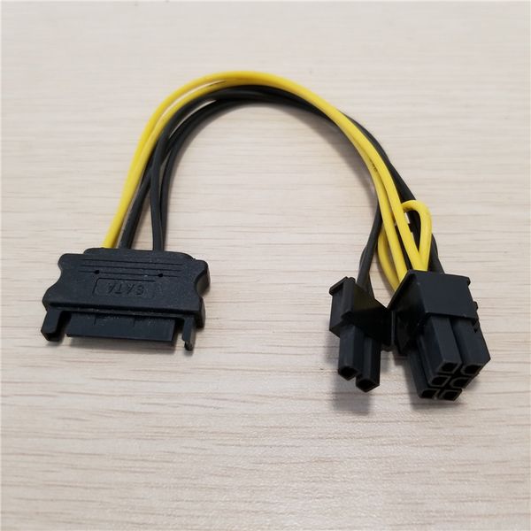 10pcs/lot sata male 15pin to 8pin(6p+2p) graphics card power supply cable 15cm 18awg
10pcs/lot sata male 15pin to 8pin(6p+2p) graphics card power supply cable 15cm 18awg
