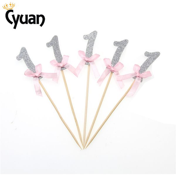12pcs/set glitter gold/silver number 1 cake er with ribbon bow kids first one birthday party baby shower party decoration
12pcs/set glitter gold/silver number 1 cake er with ribbon bow kids first one birthday party baby shower party decoration
