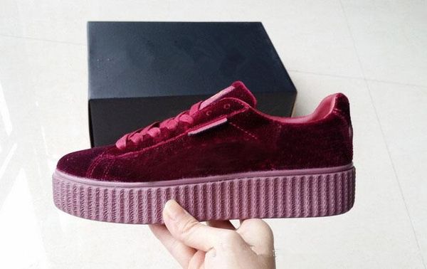 new velvet rihanna x suede creepers rihanna creeper running shoes grey red black women men fashion casual shoes sneakers