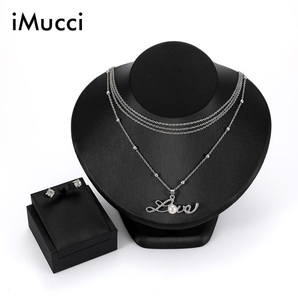 imucci love silver color stud earrings pendant necklace sets simulated pearl crystal fashion jewelry set for women bijoux femme
imucci love silver color stud earrings pendant necklace sets simulated pearl crystal fashion jewelry set for women bijoux femme