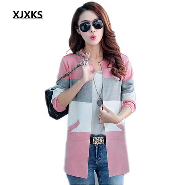 

xjxks 2017 spring and autumn new long coat sweater coat korean fashion was thin loose knit cardigan women women cardigan sweater, White;black