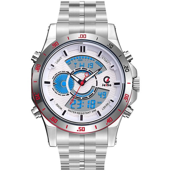 jeiso men dual core waterproof watches silver alloy sport quartz watch, Slivery;brown
jeiso men dual core waterproof watches silver alloy sport quartz watch, Slivery;brown