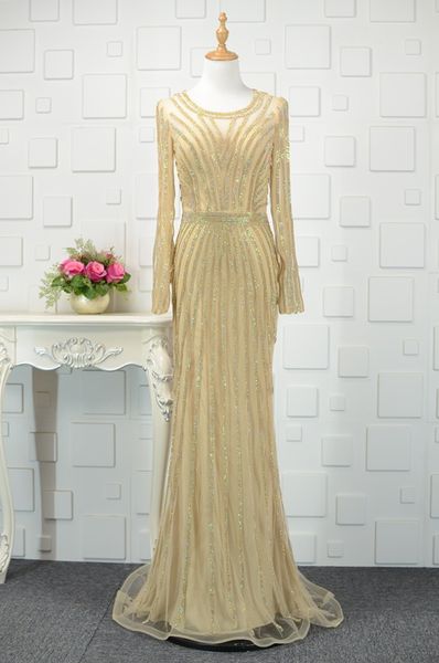 major beading long sleeves evening dress 2019 gold jewel neck long prom dresses floor length gowns, Black;red
major beading long sleeves evening dress 2019 gold jewel neck long prom dresses floor length gowns, Black;red