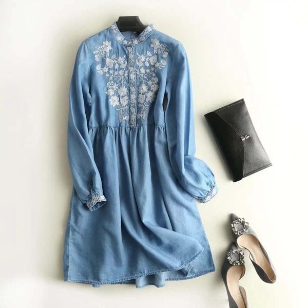 new women floral embroidery tencel denim dress stand collar long sleeve blue casual dresses summer 2018 vestidos apwm008, White;black
new women floral embroidery tencel denim dress stand collar long sleeve blue casual dresses summer 2018 vestidos apwm008, White;black