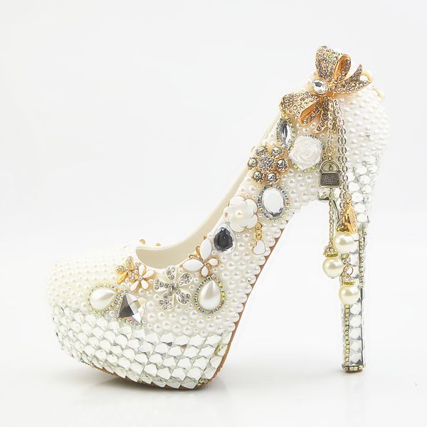 2018 handmade luxury white crystal bowtie tassel high heels pearls wedding shoes bridal round toe high heels elegant party prom shoes, Black
2018 handmade luxury white crystal bowtie tassel high heels pearls wedding shoes bridal round toe high heels elegant party prom shoes, Black