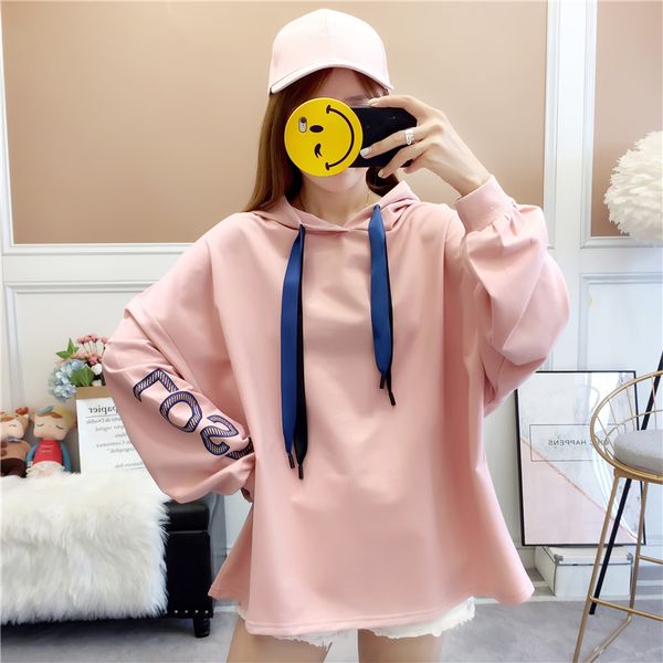 new fashion autumn long sleeve drop shoulder letter printed sleeve hooded sweatshirt women loose korean casual hoodies pullovers, Black
new fashion autumn long sleeve drop shoulder letter printed sleeve hooded sweatshirt women loose korean casual hoodies pullovers, Black