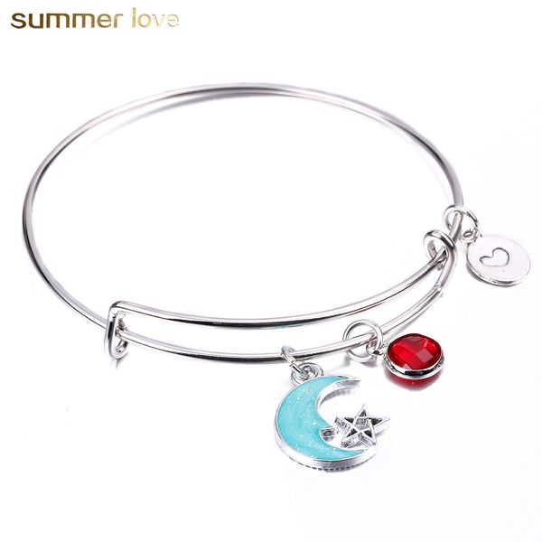 diy moon charms expandable wire bangles bohemia brand design birthstone pendant cable wire bracelet for women girl fashion jewelry, Golden;silver
diy moon charms expandable wire bangles bohemia brand design birthstone pendant cable wire bracelet for women girl fashion jewelry, Golden;silver