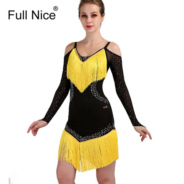 new latin dance dress long sleeve women latin dance costumes ballroom salsa cha cha rumba tassel firnge dress yellow, Black;red
new latin dance dress long sleeve women latin dance costumes ballroom salsa cha cha rumba tassel firnge dress yellow, Black;red