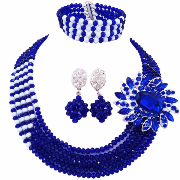 wholesale 12pcs royal blue white multi strands statement necklace nigerian beads african jewelry set crystal wedding sets 5jz19, Slivery;golden
wholesale 12pcs royal blue white multi strands statement necklace nigerian beads african jewelry set crystal wedding sets 5jz19, Slivery;golden