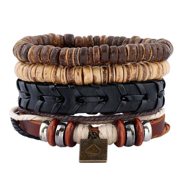 chaomo simple retro suit bracelet handmade leather ornaments couple coconut rope hemp gift jewelry, Black
chaomo simple retro suit bracelet handmade leather ornaments couple coconut rope hemp gift jewelry, Black