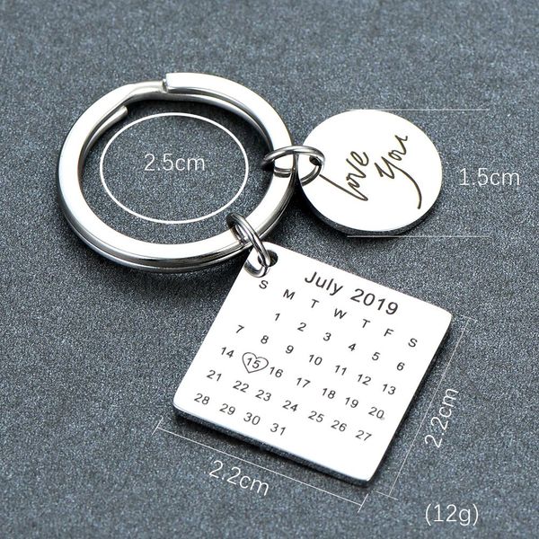 stainless steel keychain personalized calendar keychain hand carved calendar highlighted with heart date keyring private custom, Silver
stainless steel keychain personalized calendar keychain hand carved calendar highlighted with heart date keyring private custom, Silver