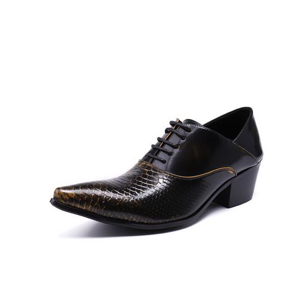 tide of men formal shoes fashion pointed toe python snake pattern dress shoes for men height heel increasing party shoes, Black
tide of men formal shoes fashion pointed toe python snake pattern dress shoes for men height heel increasing party shoes, Black